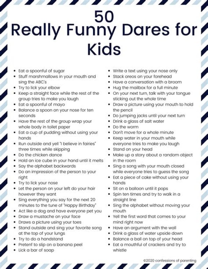 100+ Really Funny Dares Fun dares, Funny dares, Truth and dare