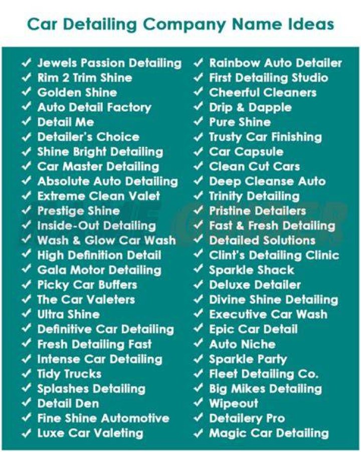 1100+ Car Detailing Company Name Ideas (2023) Name Guider