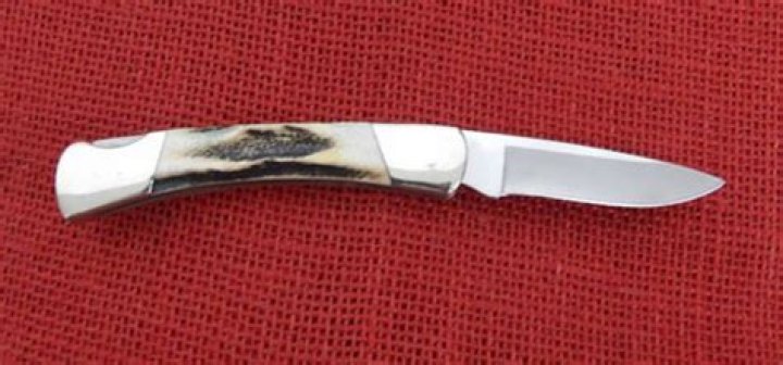 2008 BUCK USA 503 Prince Wood Handle Knife Nickel Silver (Lot of 2) Promo Logo picture