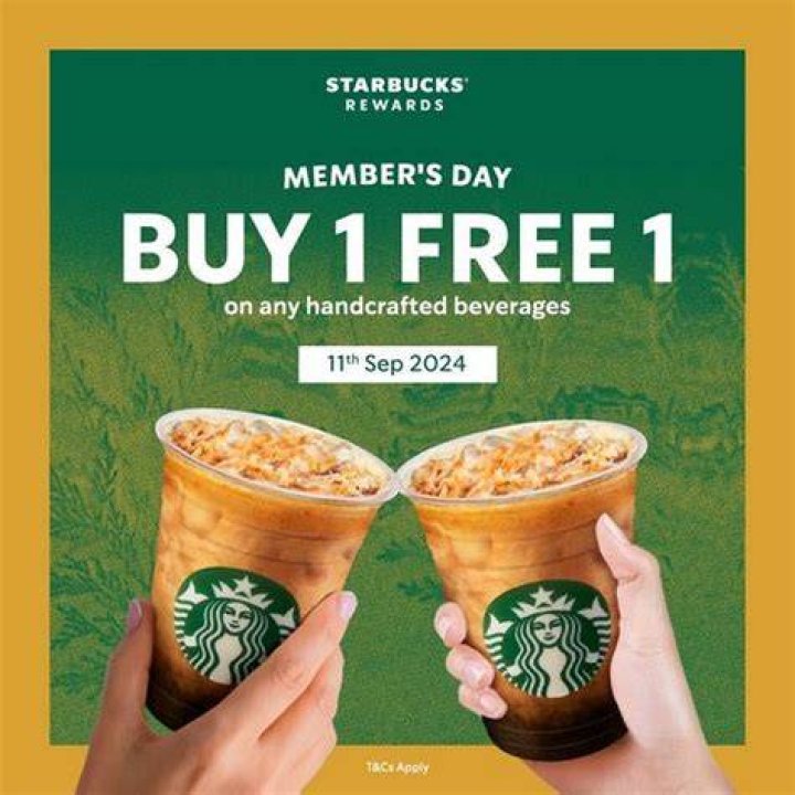 48 SMART Starbucks Buy 1 Get 1 Free on every Friday