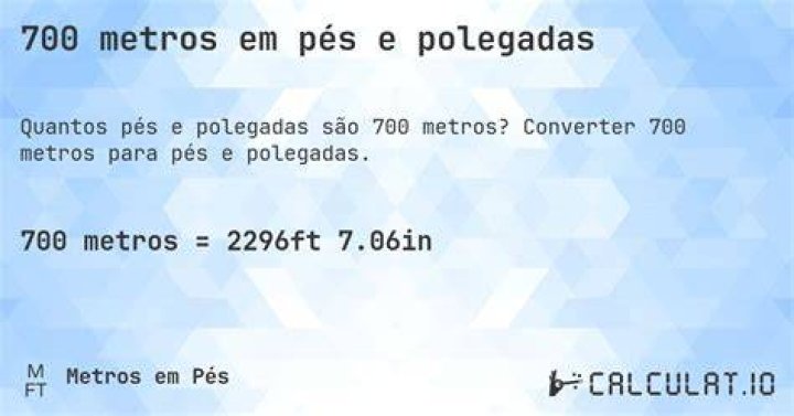 700 Meters To Feet Converter