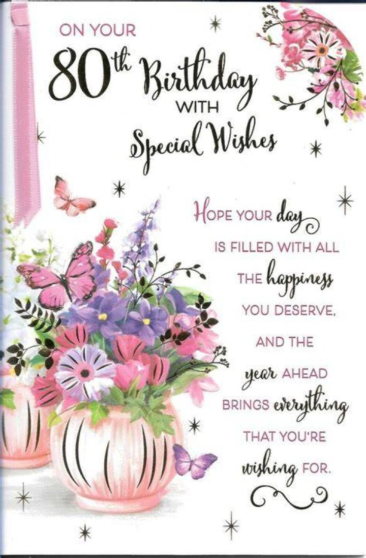 80th Birthday Card Message Female 80th Birthday Greeting Card Cards