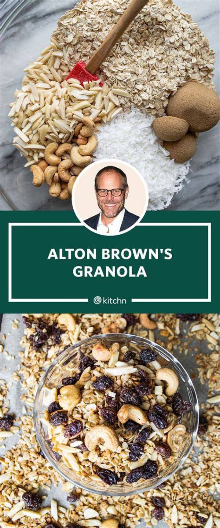 Alton brown granola! Will use less sugar next time Alton brown