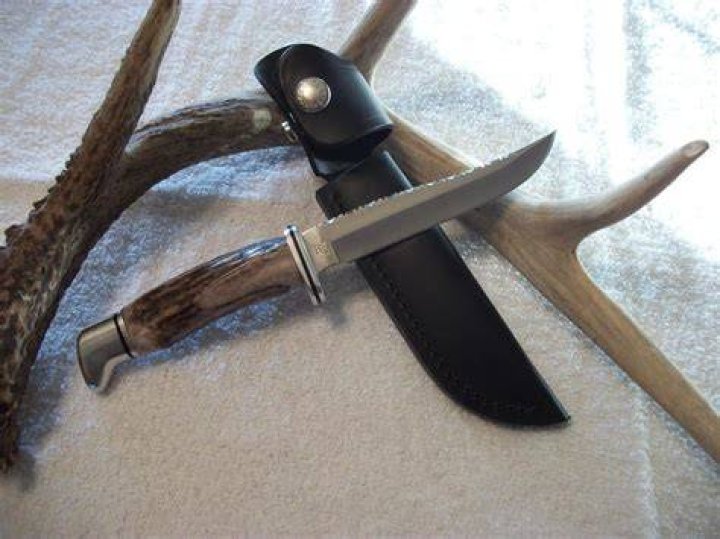 Awesome Buck 105 Custom Stag Path Finder Knife picture