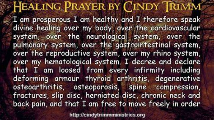 Cindy Trimm Healing Prayer ReshnaPercy