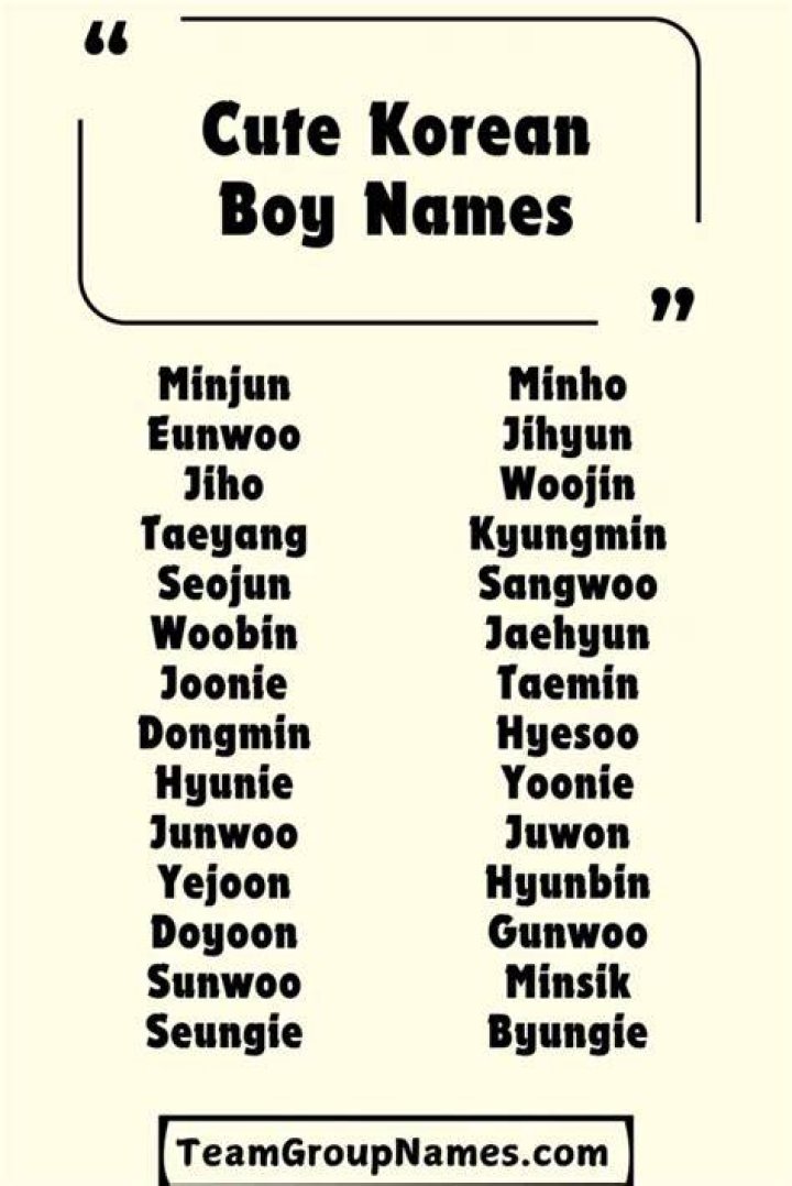 Cute Korean Boy Names In English Lalocades