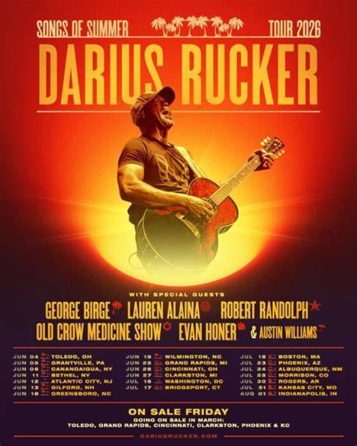 Darius Rucker Tour 2024 Playlist Today Jobey Lyndsie