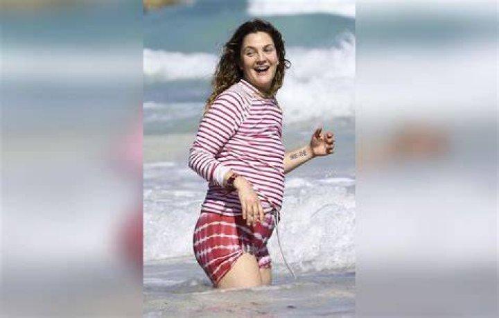 Drew Barrymore Bikini Wetsuit Boobs Belly Photos Actress Shows Off