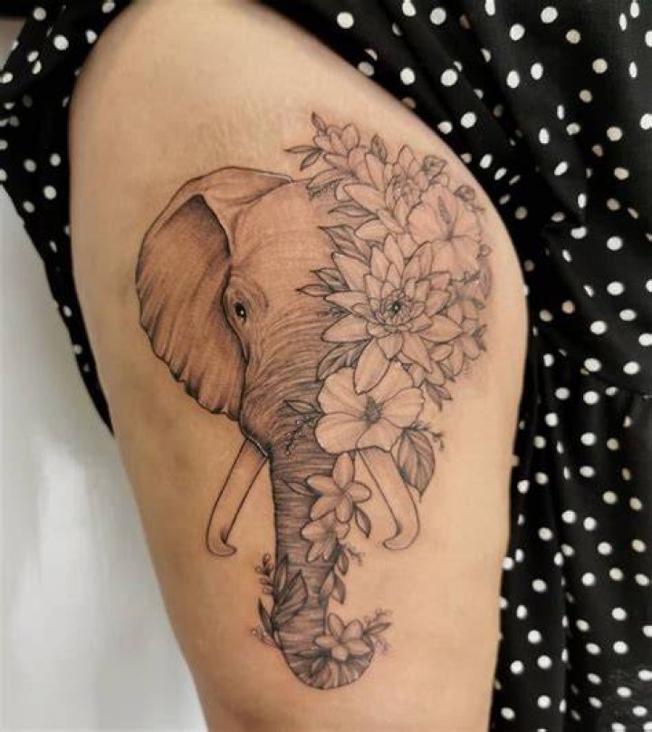 Elephant Tattoo on Thigh Designs, Ideas and Meaning Tattoos For You