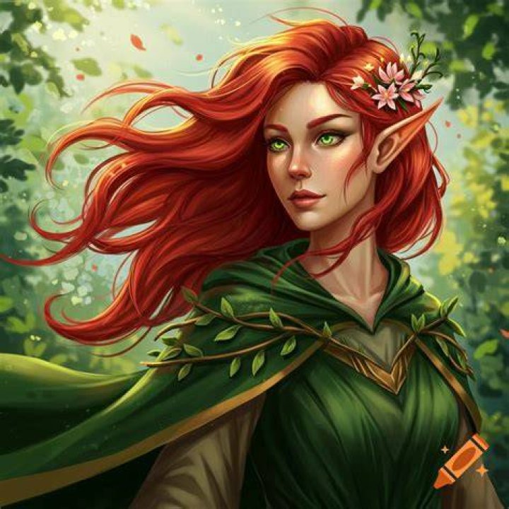 Female druid ranger redhair orangehair facepaint tattoo lightarmour