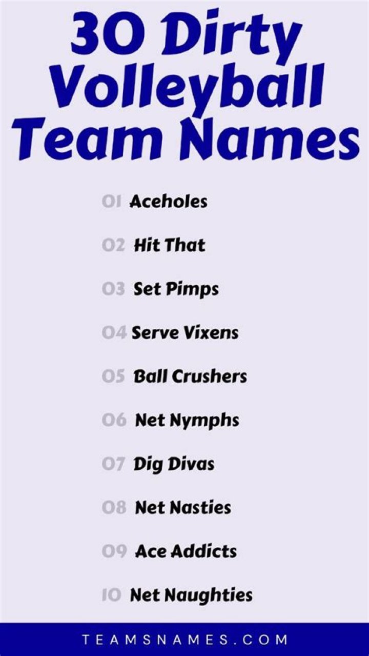 Funny Volleyball Team Names Dirty change comin