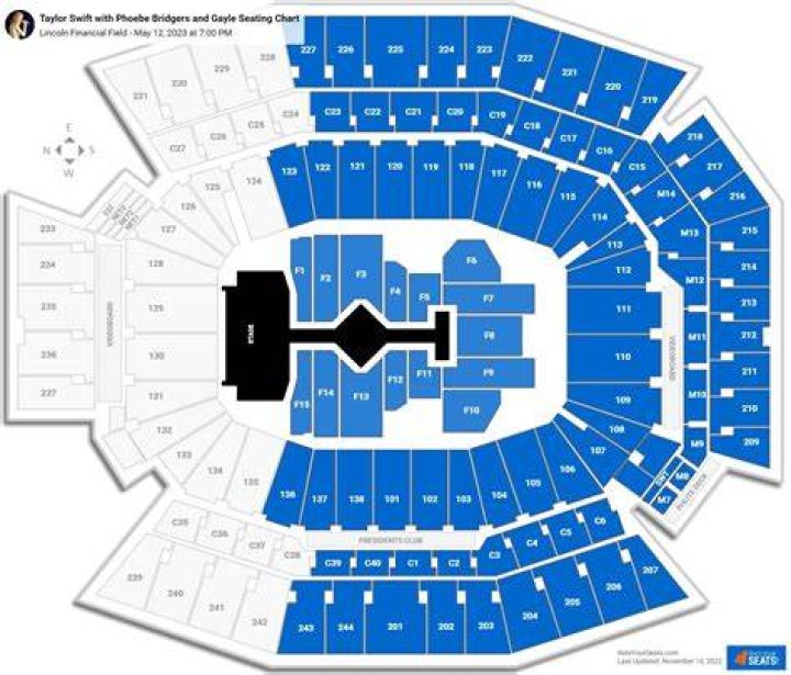 Lincoln Financial Field Seating Chart For Taylor Swift