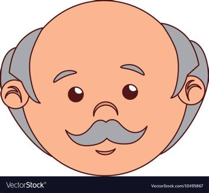 Man cartoon old bald isolated Royalty Free Vector Image