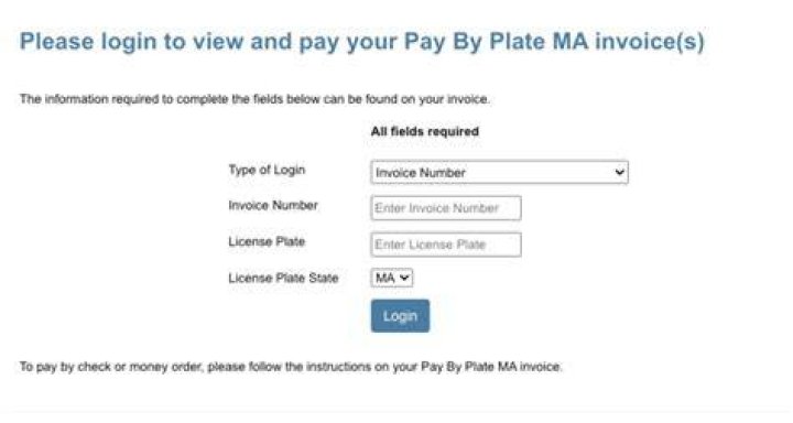 PaybyPlateMA Online Toll Payment