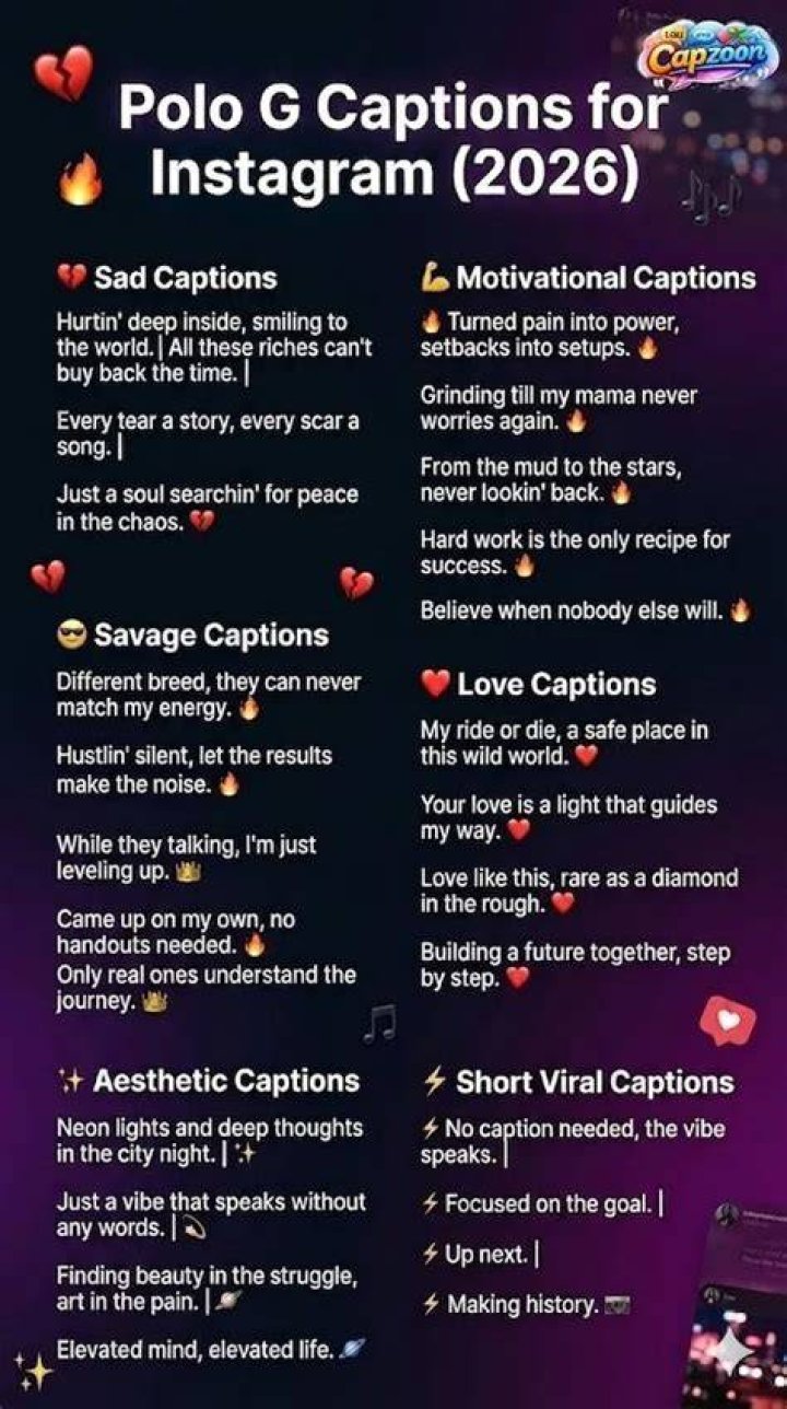 Polo G Captions For Instagram Polo G Quotes For Captions Polo G