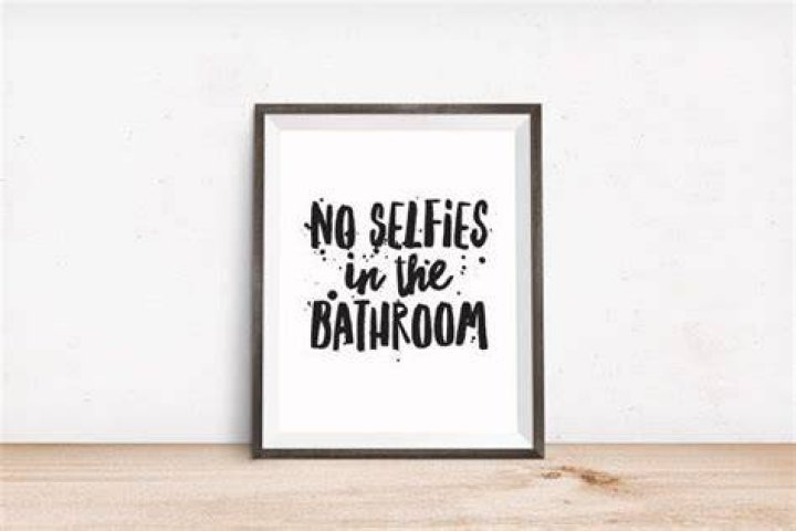 Printable Art Bathroom Quote No Selfies in the Bathroom Etsy Mirror