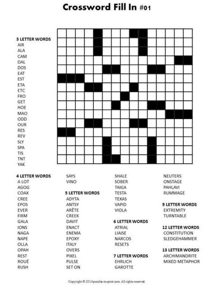 Printable Word Fill In Puzzles Printable Words Worksheets