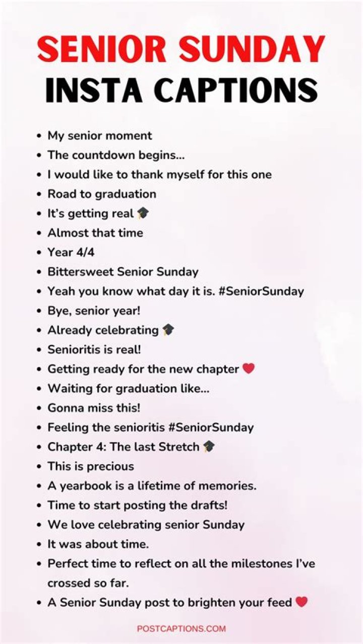 Senior Sunday Captions And Quotes For Instagram