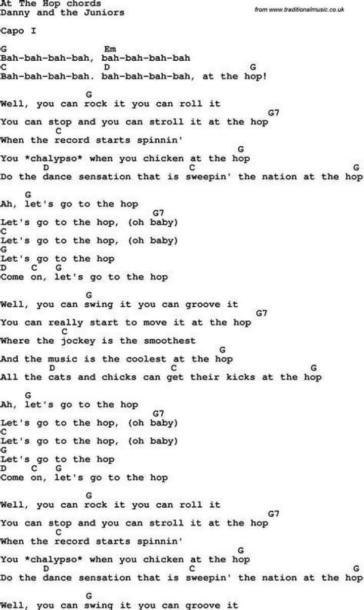 Song lyrics with guitar chords for Wild Thing
