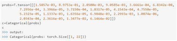 Taking sample from Categorical distribution pytorch