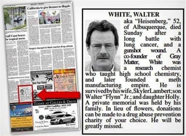 Walter White Obituary: Published in Albuquerque Journal!