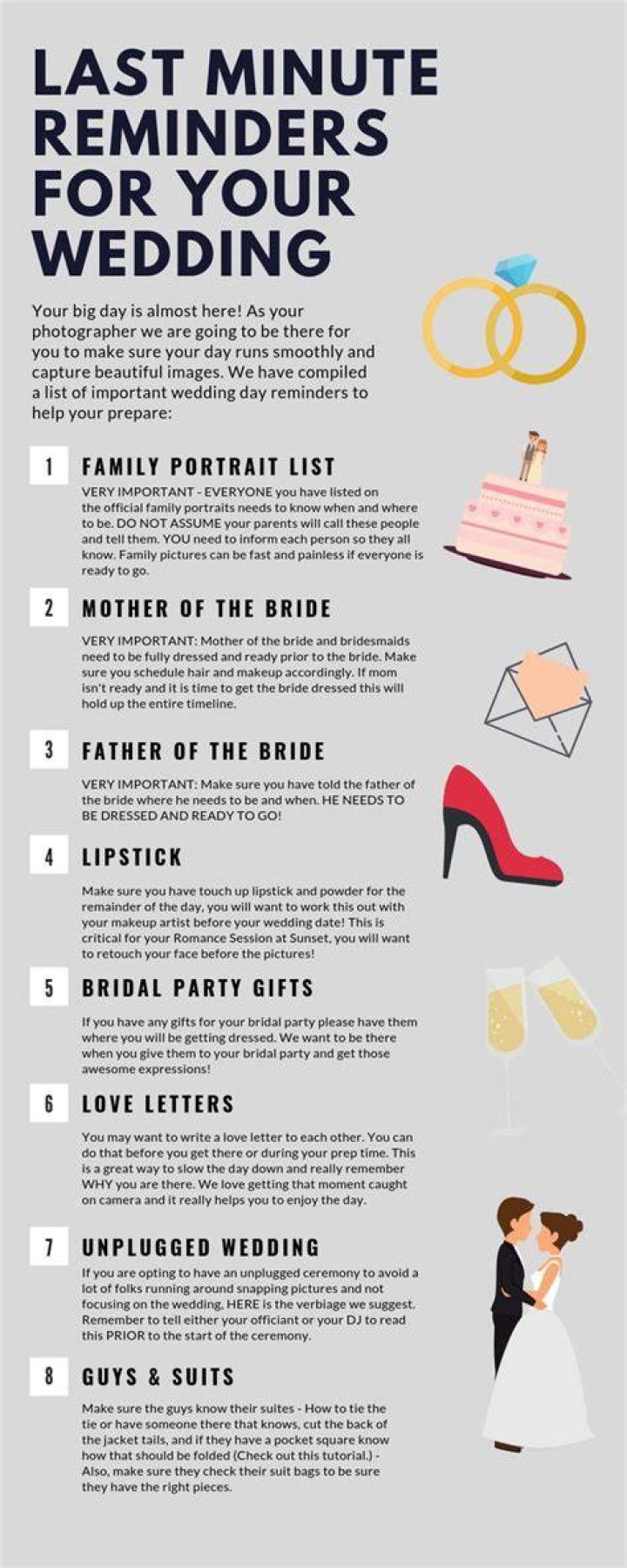 Wedding Day Reminders