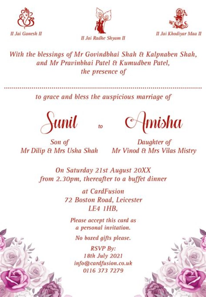 Wedding Invitation Wording For Hindu Wedding Ceremony Hindu wedding
